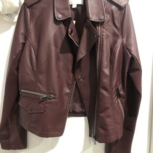 Eggplant Leather Jacket